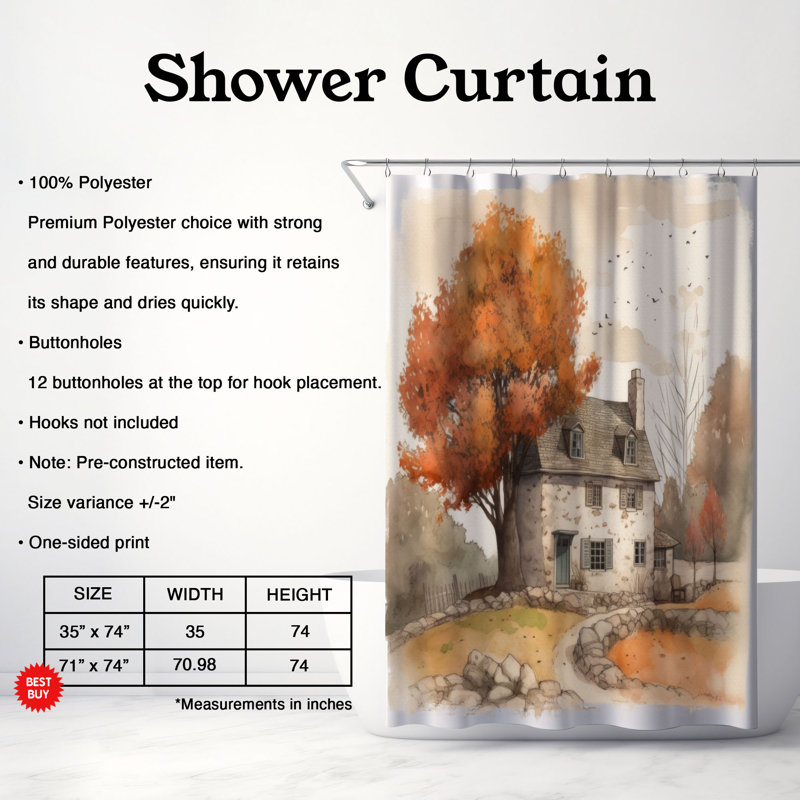 Rideau de douche Arnemuiden, H 74 po x l 71 po