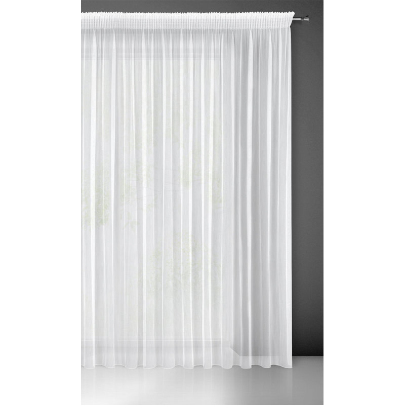 Kassandrea Sheer Curtain Single Panel, White, 270cm H x 350cm W