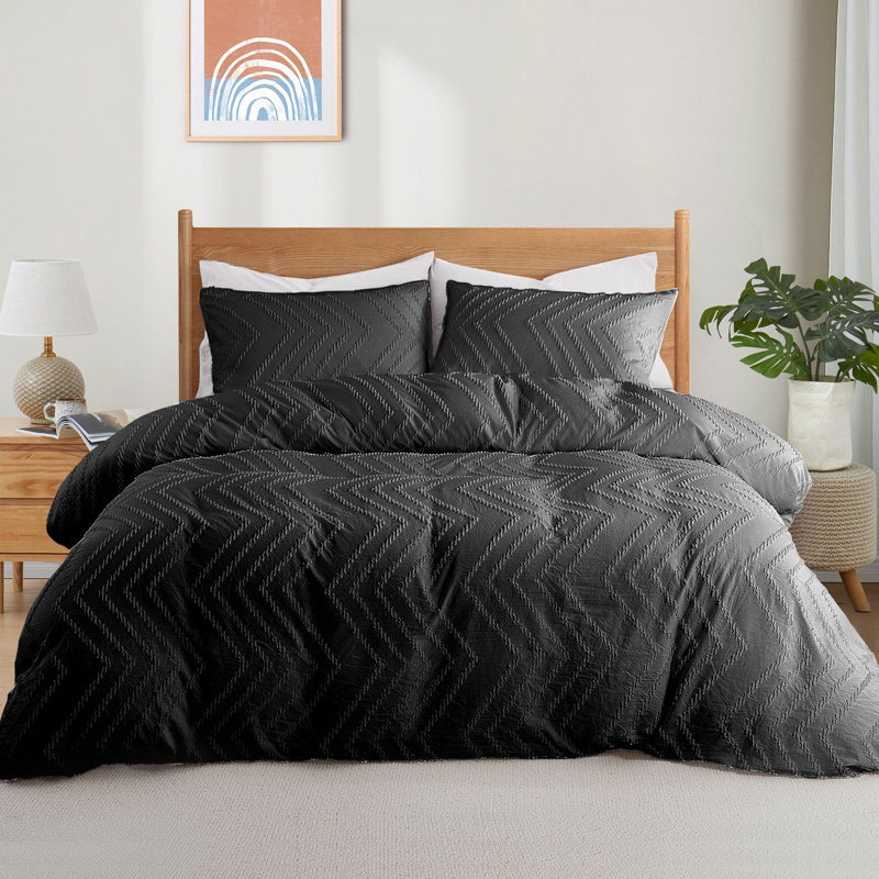 Microfiber Duvet Cover Set, Queen Duvet Cover + 2 Standard Pillowcases, Off Cream