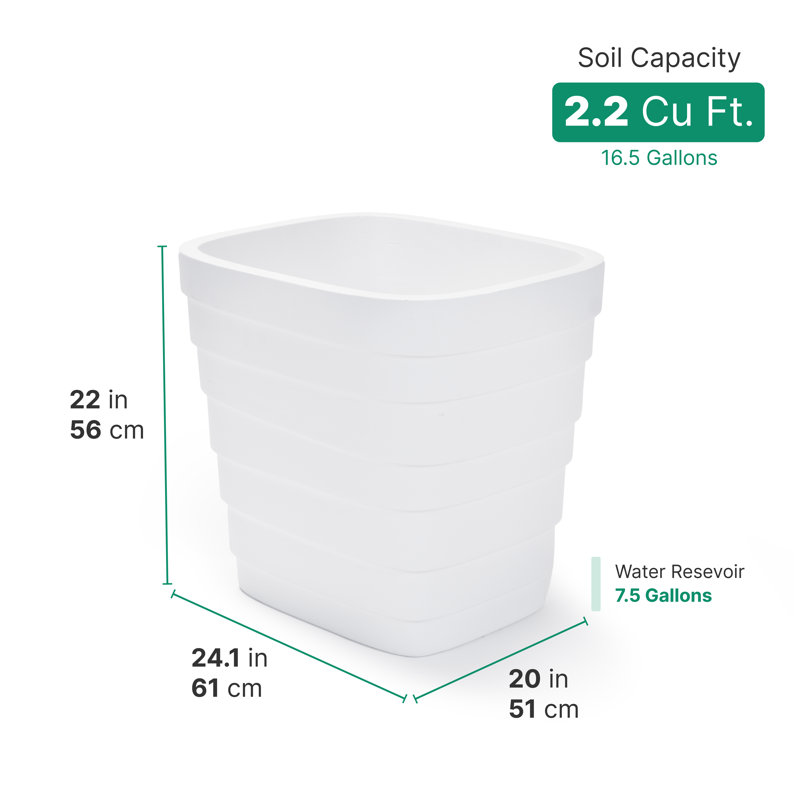 Wave Planter 20 X 24 - White