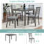 Ensembles de table de salle à manger modernes en bois peu encombrants avec chaises confortables, gris
