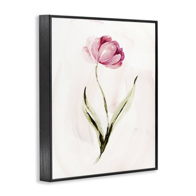 Giclée encadrée de fleurs modernes roses, design par Kristen Brockmon