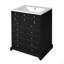 Meuble-lavabo de 24 po avec tiroir et deux portes à fermeture en douceur, armoire de rangement peinte moderne avec lavabo en céramique, meuble-lavabo simple élégant pour les petits espaces