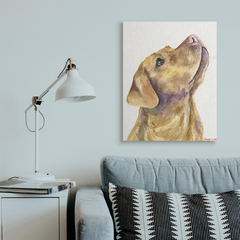 Portrait d'un chien jaune, Toile tendue, H 40 po x l 30 po
