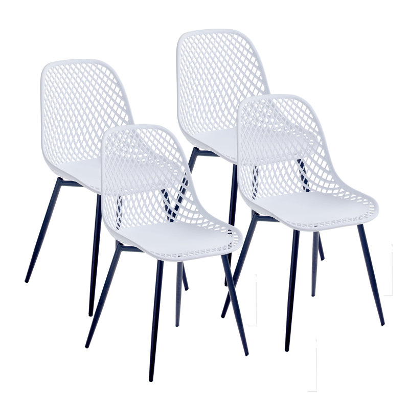 44cm H Cross Back Side Chair, White