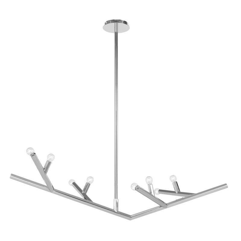 8 - Light Chandelier, Polished Nickel