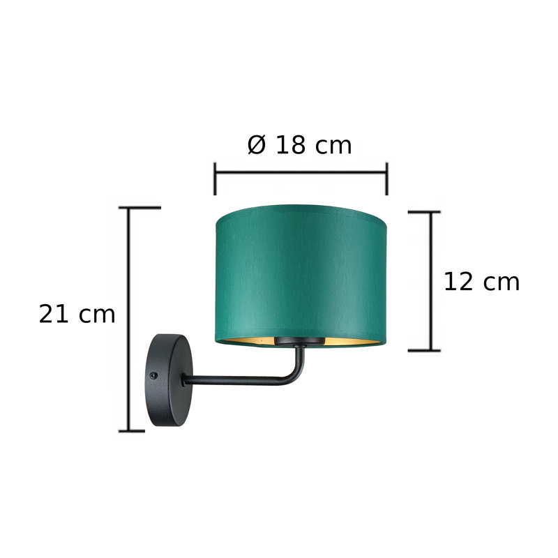 Eiliya Steel Armed Sconce, Green