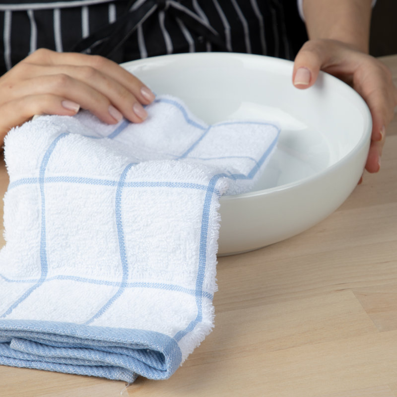 Serviettes de cuisine Cook's Lin 100% coton 15 x 25 (paquet de 12), Bleu