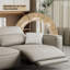 Canapé modulaire gris en cuir véritable