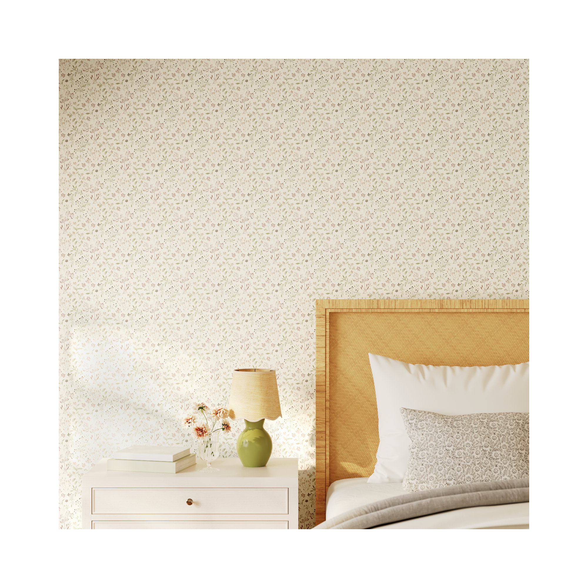 Siren Prepasted Floral Wallpaper, Pink