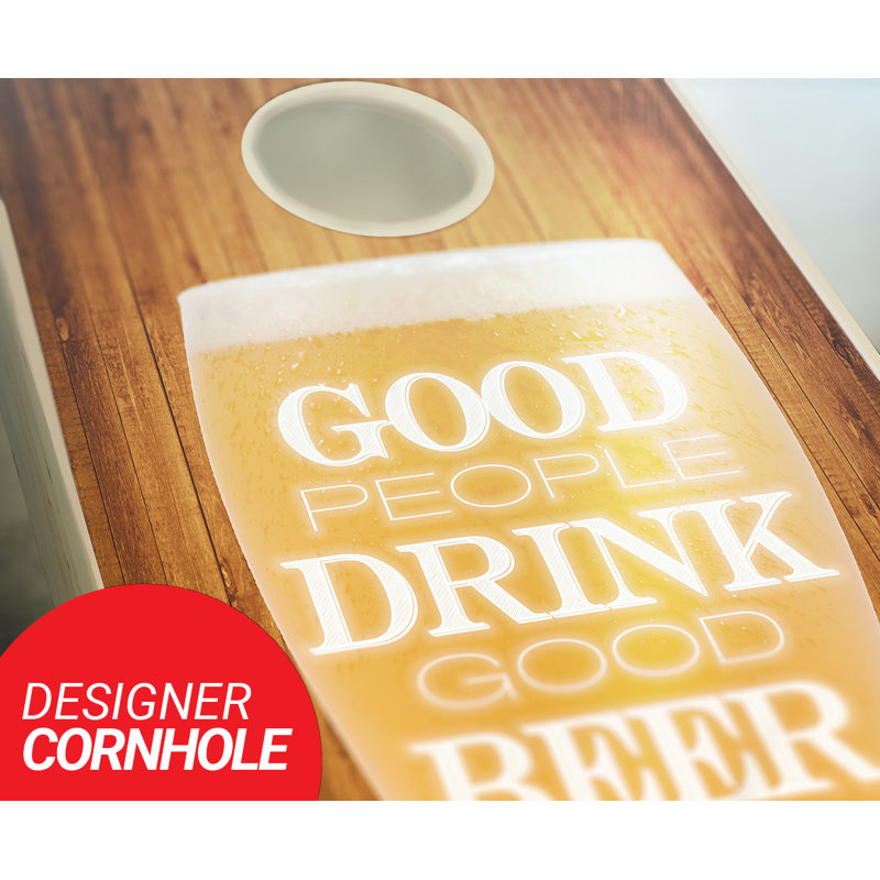 Ensemble de cornhole en bois massif 2 pi x 4 pi Good People, Rouge / Jaune