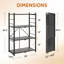 Étagères pliables en métal, étagères de rangement à 4 niveaux pour garages, cuisines et entrepôts-129159972