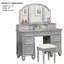 Meuble-lavabo et tabouret transitionnel 1Pc, miroir argenté, 3 côtés, tiroirs de rangement en bois massif pour le décor de la chambre à coucher, finition, utilisation