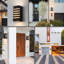 Matte Black 23.6cm H Integrated LED Frosted Glass Outdoor Armed Sconce