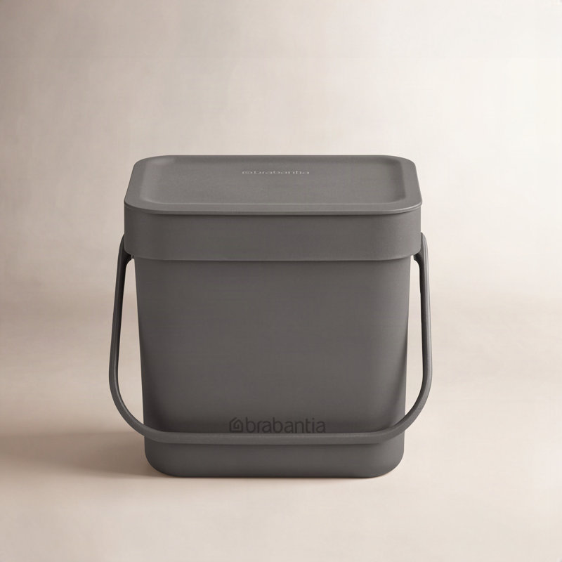 Composteur de cuisine intérieur en plastique résistant aux odeurs de 0,8 gallon Sort & Go, Gris
