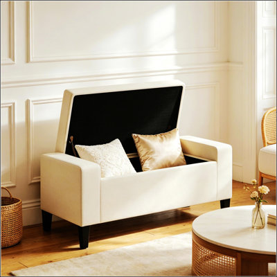 Banc de rangement moderne, banc de repose-pieds polyvalent, banc au design fonctionnel