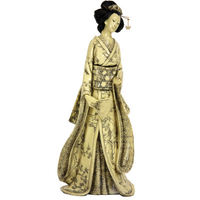Geisha With Plum Tree Kimono Figurine