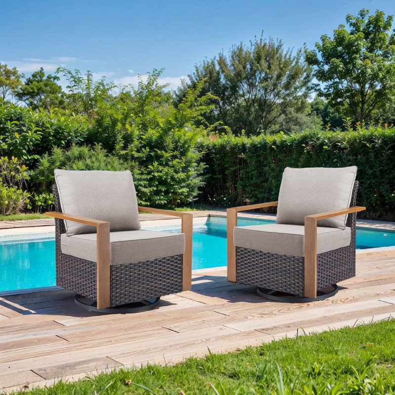 6" Outdoor Cushions For Patio Furniture, 22X24x6 Thick Seat Cushion Set Of 4, Fade Resistant Couch Chair Replacement Cushions High Density Deep Wicker Chair Cushion W/Removable Cover