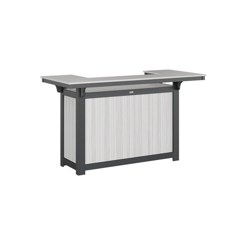 Outdoor Rectangle Bar Table, Seashell, Black