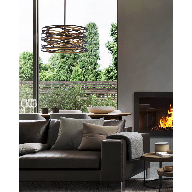 Brayden Studio Harnett Dark Bronze Finish Pendant Light