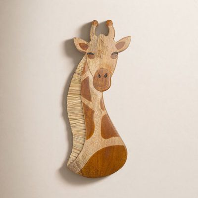 Rhys Giraffe Hand-Crafted Wooden Wall Décor For Baby Nursery or Kid's Room, Crane Baby