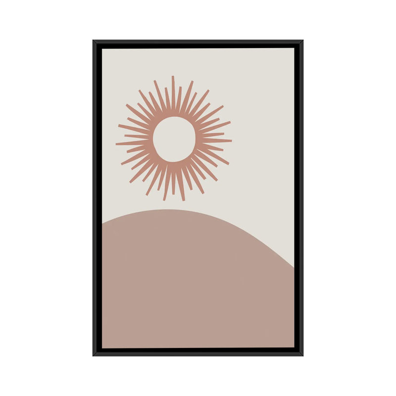 Le soleil-impression d’art graphique, Pas de tapis, H 40 po x l 26 po x P 1,5 po, Toile avec cadre noir