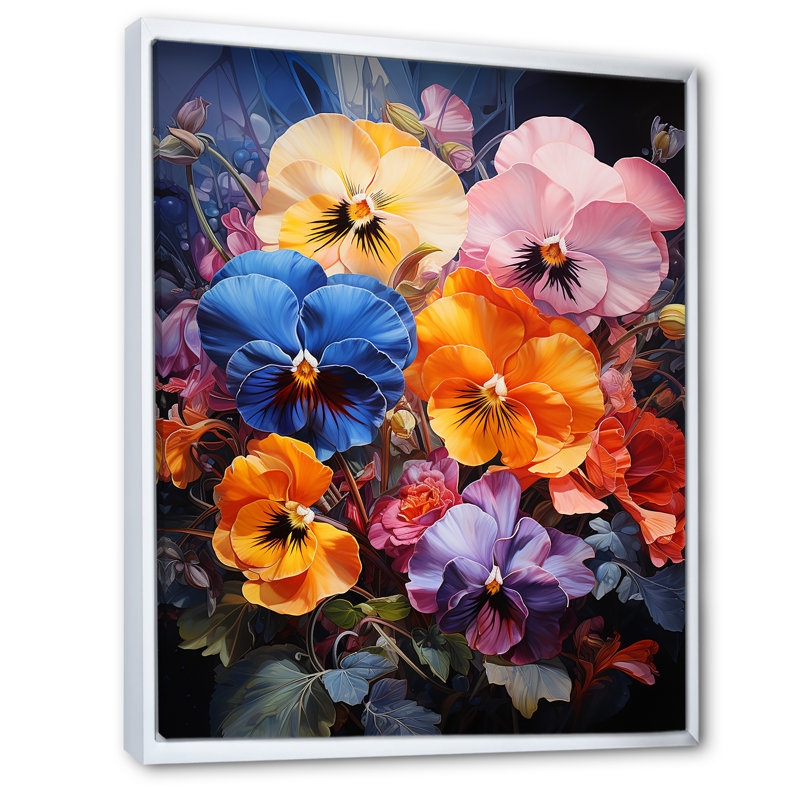 Pensées tropicales Urban Oasis II, Cadre flottant blanc, H 32 po x l 24 po x P 1 po