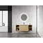 Meuble-lavabo mural 52 po avec lavabo en céramique, 2 tablettes de rangement et 1 porte à fermeture en douceur, contreplaqué écologique
