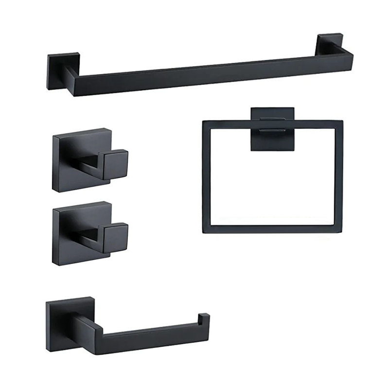 5 - Piece Bathroom Hardware Set, Matte Black