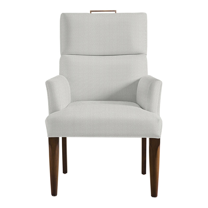 Thom Filicia Home Fabric Tight Back Arm Chair, Casa Blanca, Callaloo Cotton