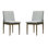 Chaises de salle à manger 2 pièces, style Mid-Century moderne, bois naturel, structure en bois d'ameublement gris, assise en tissu