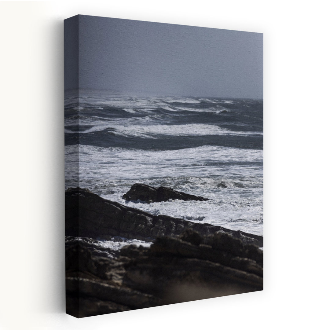 Powerful Ocean Waves Dramatic Abstract Contemporary Coastal Landscape Wall Art Print