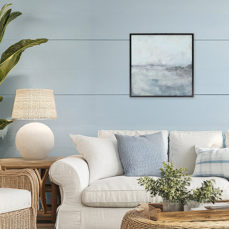 «Mist Horizon Abstract», estampe numérique, design par June Erica Vess, H 17 po x l 17 po, Giclée encadrée noir minuit