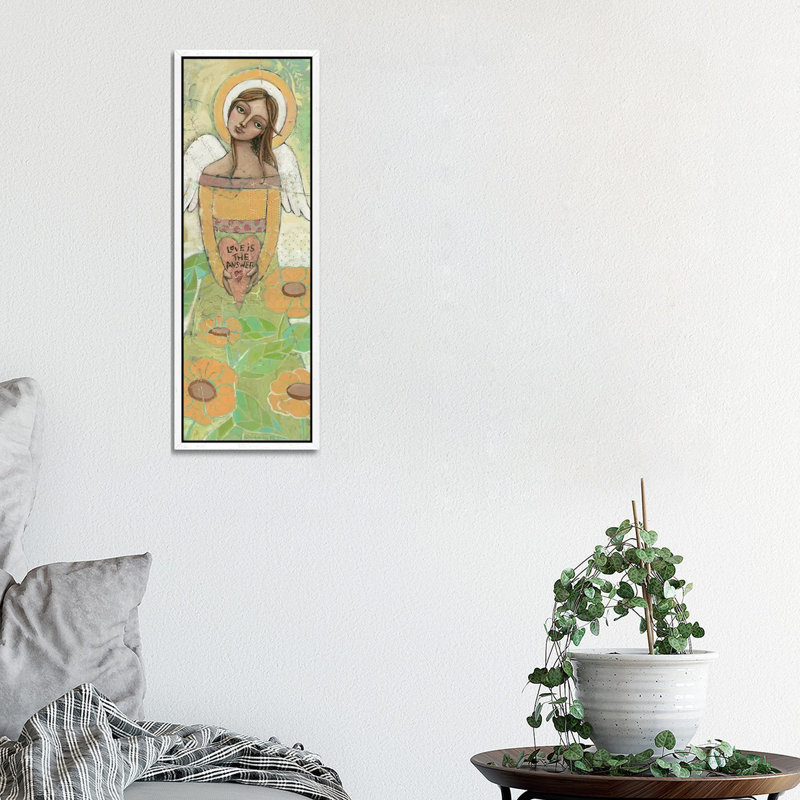 Love Is The Answer by Teresa Kogut - Panoramic Print on Canvas, 91.44cm H x 30.48cm W x 3.81cm D, White Floater Framed