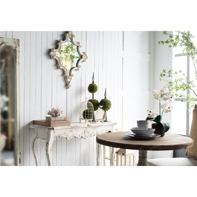 Grand, console Slimline Whitewash, salon, bois de chauffage,