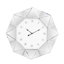 Belsy 55x55cm  Wall Clock Silver Glass Mirrored Accent Clock Polygon