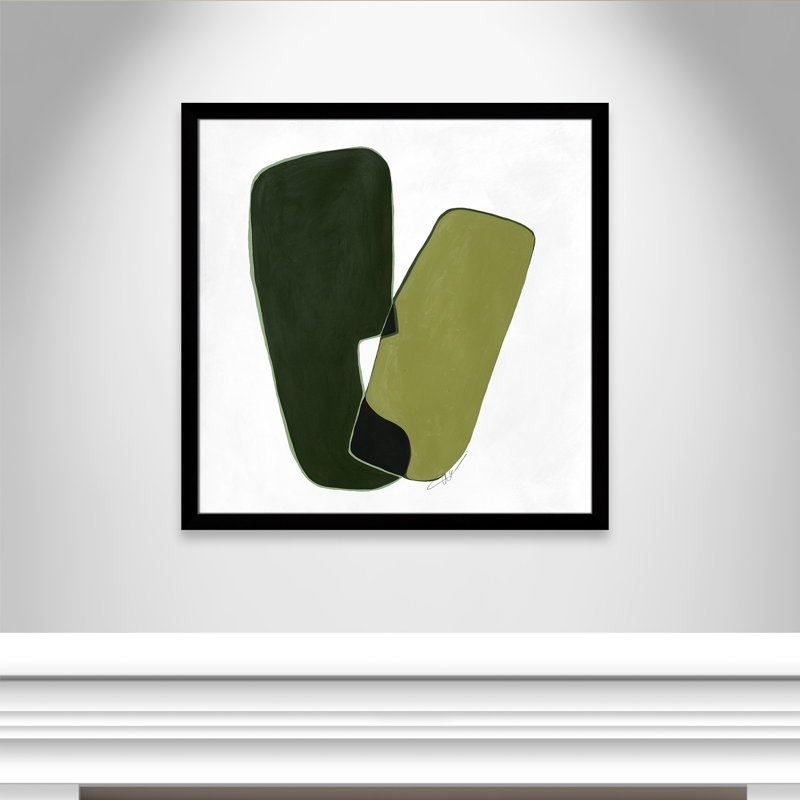«Unity Green II» par Casa Fine Arts, Impression encadrée noire sans passe-partout, H 37,5 po x l 37,5 po x P 1,25 po