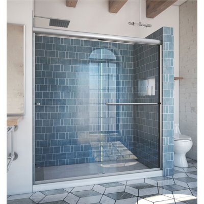 Ese 68" W x 70.375" H Bypass Semi-Frameless Shower Door