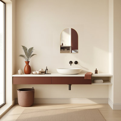 Mood Premium Arch Bathroom Mirror Framed Wall Mounted, Recessed Arched Frame Modern & Stylish