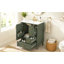Meuble-lavabo moderne 24 po avec lavabo en céramique, porte à fermeture douce, 3 tiroirs, poignées dorées et support de porte-734775741