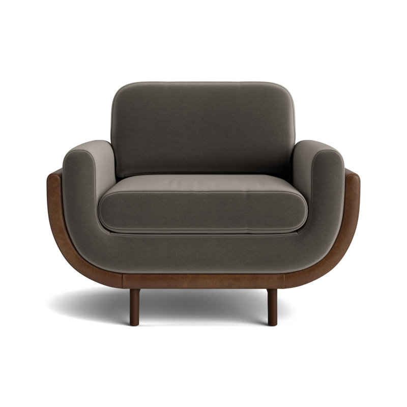 Regatta Chair, Performance Velvet - Graphite/Bedford - Tobacco, Sienna