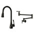 2-Piece Kitchen Faucet Combo Set, Pull-Down Faucet and Wall-Mount Pot Filler with Dual Spray