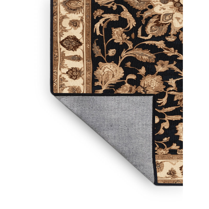 Tapis brun lavable à la machine, Carré 5 pi