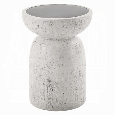 Dylana Natural Gray Finish Fiber Concrete Accent Table