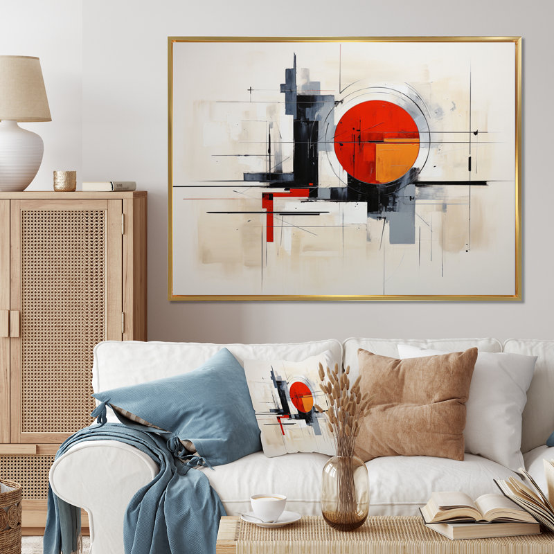 «Red Supreme», impression sur toile, H 24 po x l 32 po x P 1 po, Cadre flottant doré