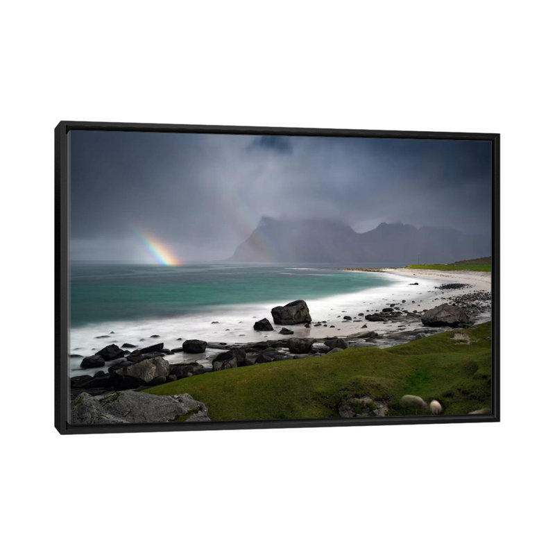 «Lofoten, Norvège I» par Andreas Stridsberg, impression, H 18 po x l 26 po x P 1,5 po, Toile avec cadre noir