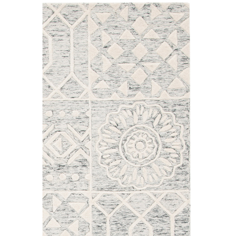 Tapis en laine et coton touffeté à la main Metro, Tapis de couloir 2 pi 3 po x 9 pi