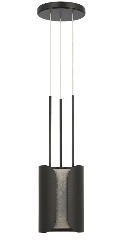 Anne-Marie Barton Armise Pendant with Nova Frost, 242" H x 7.5" W, Matte Carbon, White