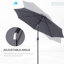 Poteet 2.7M Garden Parasol Umbrella Aluminium Frame-1416485956