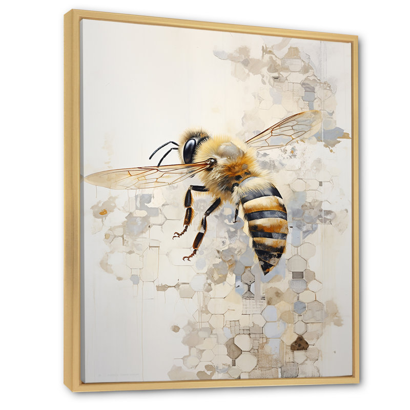 Minimalisme «Buzzing Bee II» sur toile, Natural Floater Framed, 32" H x 24" W x 1" D